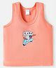 Tango Single Jersey Knit Sleeveless Vest With Elephant Print - Light Orange