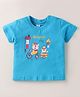 Tango Single Jersey Knit Half Sleeves T-Shirt with Bear Print - Blue