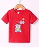 Tango Single Jersey Knit Half Sleeves T-Shirt with Bear Print - Red