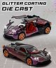 Toysire Pull Back Cars for Kids 1:32 Scale Alloy Die Cast Sports Racing Car with Openable Doors and Sound Lights Toy Car for Boys and Girls (Purple)