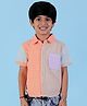 The Mom Store Cotton Half Sleeves Checked Shirt - Orange & Yellow