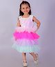 The Mom Store Cotton Sleeveless Sequins Embellished Layered Dress - Multi Colour