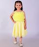 The Mom Store Cotton Sleeveless Ruffle Detailed Top With Skirt Set - Yellow