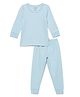 Mackly Full Sleeves Solid Thermal Tee & Pant Set - Sky Blue