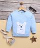 TOONYPORT Cotton Full Sleeves Polar Bear Patch Detailed Sweatshirt - Blue