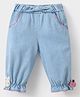 Mark & Mia Washed Capri with Bunny Patch & Pom Pom Applique - Light Blue