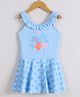 Pine Kids Sleeveless Frock Swimsuit With Floral Print - Light Blue