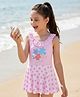 Pine Kids Sleeveless Frock Swimsuit With Floral Print - Purple