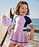Mark & Mia Half Raglan Sleeves Frock Swimsuit - Purple