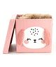 House of Quirk Storage Bins with Lid Foldable Clothing Storage Box case with Handle for Toy, Books, Closet, Bedroom Home - Pink Puppy
