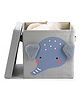 House of Quirk Storage Bins with Lid, Foldable Clothing Storage Box case with Handle for Toy, Books, Closet, Bedroom, Home - Grey Elephant