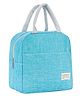 House of Quirk Insulated Reusable Lunch Bag Tote Bag For Three-Layer Thick Fabric Women Lunch Bag For School Picnic Office Outdoor Gym (Linen Light Blue), 3 Liters