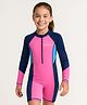 Pine Active Raglan Full Sleeves Legged Swimsuit - Pink