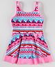 Mark & Mia Sleeveless Frock Swimsuit with Abstract Print - Pink