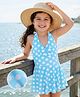 Mark & Mia Sleeveless Frock Swimsuit With Bow Applique - Light Blue