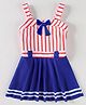 Mark & Mia Sleeveless Frock Swimsuit With Stripes - Blue & Red