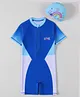 Pine Active Half Raglan Sleeves Legged Swimsuit - Blue