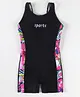 Pine Active Sleeveless Printed Legged Swimsuit - Black