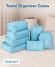 Packing Cubes 7 Pieces Travel Luggage Packing Organizers Set with Toiletry Bag -Teal Blue