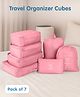 Packing Cubes 7 Pieces Travel Luggage Packing Organizers Set with Toiletry Bag - Pink