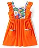 Tiara Cotton Jersey Sleeveless Floral Printed Dress - Orange