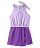 Tiara Cotton Jersey Sleeveless Solid Button Detailed Jumpsuit - Lilac