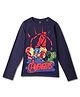 Wear Your Mind Marvel Avengers Featuring Full Sleeves Characters Printed Tee - Navy Blue