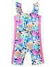 Babyhug Sleeveless Water Repellant Legged SwimSuit Floral Print - Blue