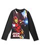 Wear Your Mind Marvel Featuring Full Sleeves Iron Man Printed Tee - Black