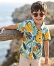 Babyhug Cotton Woven Half Sleeves Shirt With Leaves Print - Green