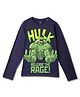 Wear Your Mind Marvel Avengers Featuring Full Sleeves Hulk Character Printed Tee - Navy Blue