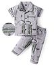 Evimo Single Jersey Knit Half Sleeves Printed Night Suit - Grey