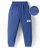 Evimo Interlock Knit Full Length Lounge Pant with Text Patch Detailing - Blue