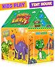 Fiddlerz Dino Theme Tent House for Kids Foldable Easy to Assemble Playhouse Durable Indoor and Outdoor Play Tent for Boys and Girls