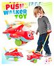 Fiddlerz Pushing Toys for Kids Cord-Powered Push and Pull Along Airplane Toy with Sound Walking Free Wheel Early Age Development Toys for Baby Boys and Girls Multicolor (Pack of 1)