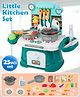 Fiddlerz Mini Kitchen Play Set for Kids Cooking Playset with Lights and Music Realistic Food Accessories Pot and Pan for Toddlers Fun Role-Playing Educational Toy for Girls and Boys - 25pcs