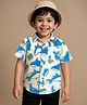 Babyhug Cotton Woven Half Sleeves Shirt With Shark Print - White