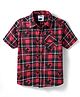 Pine Kids Disney Cotton Woven Half Sleeves Shirt with Mickey Mouse Print - Red