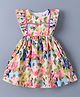 Mark & Mia Frill Sleeves Dress With Floral Print - Multicolor