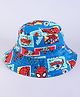 Babyhug Marvel Cotton Woven Summer Cap with Spider-man Print Blue & Red - Diameter 16 cm