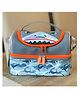 SCHOOLISH Shark Theme Double Decker Cooler Insulated Lunch Bag for Boys&Girls&Men&Women with Adjustable Strap Lunch Bag for School CAPACITY (9L) - PACK OF 1- GREY