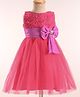 The KidShop Sleeveless Floral & Bow Applique Flared Dress - Pink