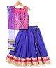 The KidShop Sleeveless Embroidered Mirror Work Detailed Lehenga Choli With Dupatta - Pink & Royal Blue