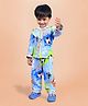 DEAR TO DAD Cotton Woven Full Sleeves Football Printed Coordinating Shirt & Pajama Set - Sky Blue