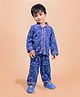 DEAR TO DAD Cotton Woven Full Sleeves Dinosaurs Printed Coordinating Shirt & Pajama Set - Blue