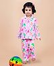 DEAR TO DAD Cotton Woven Full Sleeves Floral Printed Coordinating Night Suit Set - Pink