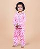 DEAR TO DAD Cotton Woven Full Sleeves Floral Printed Coordinating Night Suit Set - Pink