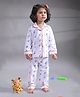 DEAR TO DAD Cotton Woven Full Sleeves Typography Printed Coordinating Night Suit Set - White