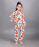 DEAR TO DAD Cotton Woven Full Sleeves Floral Printed Coordinating Night Suit Set - White