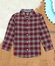 The Lion and the Fish Cotton Full Sleeves Checked Shirt - Wine Red